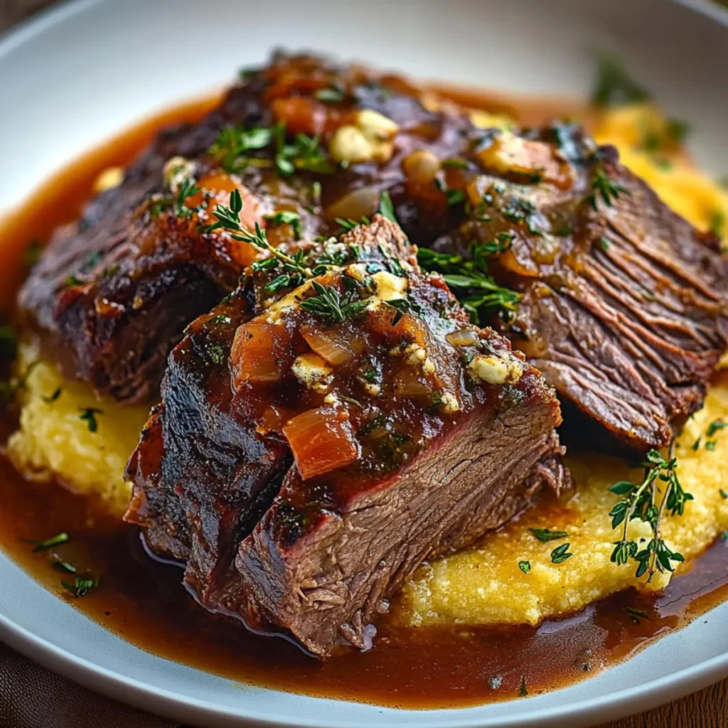 Italian Pot Roast Stracotto with Gorgonzola Polenta