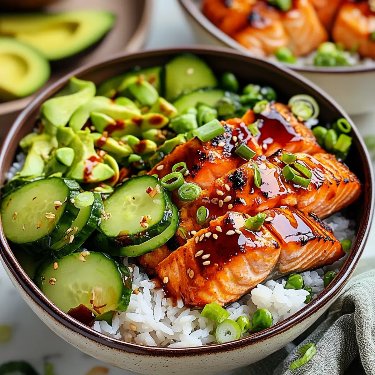 Honey Sriracha Salmon Bowls