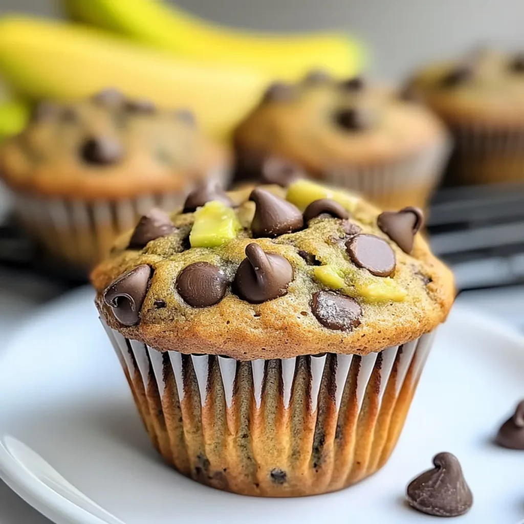 Avocado Banana Chocolate Chip Muffins