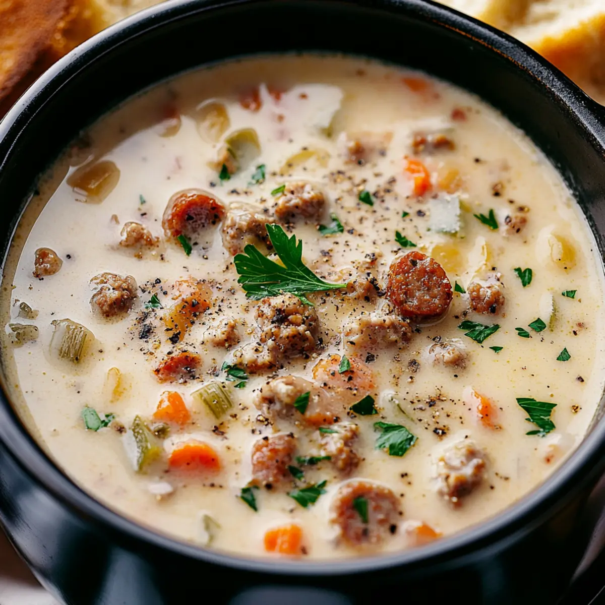 Warm Up with Hearty Creamy Parmesan Sausage Soup
