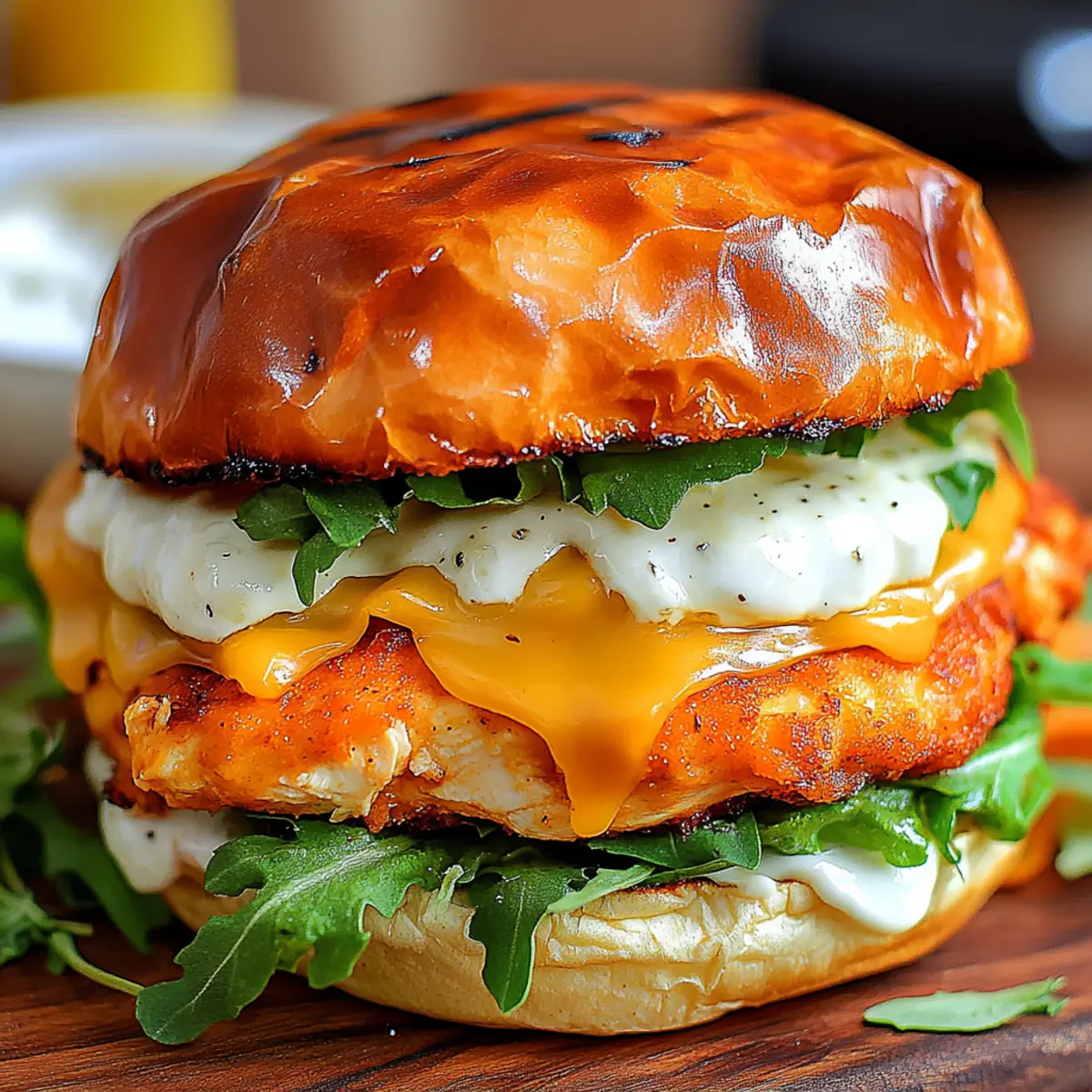 Cheddar Ranch Chicken Burgers