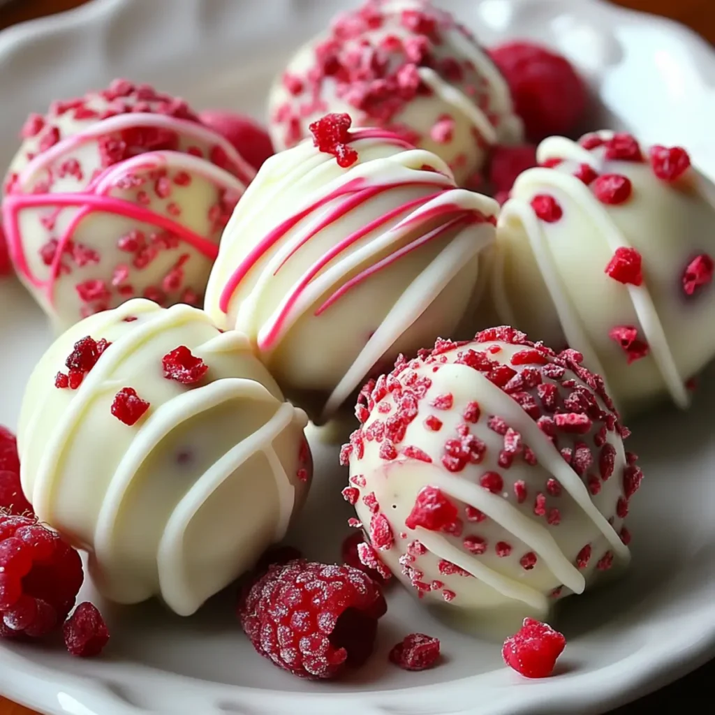 White Chocolate Raspberry Cheesecake Balls