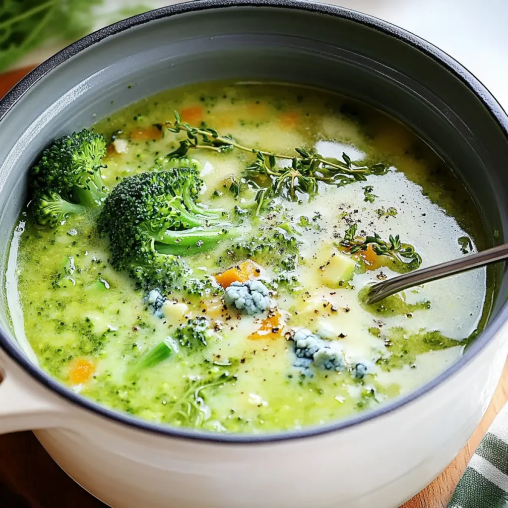 Broccoli, Zucchini and Blue Cheese Soup