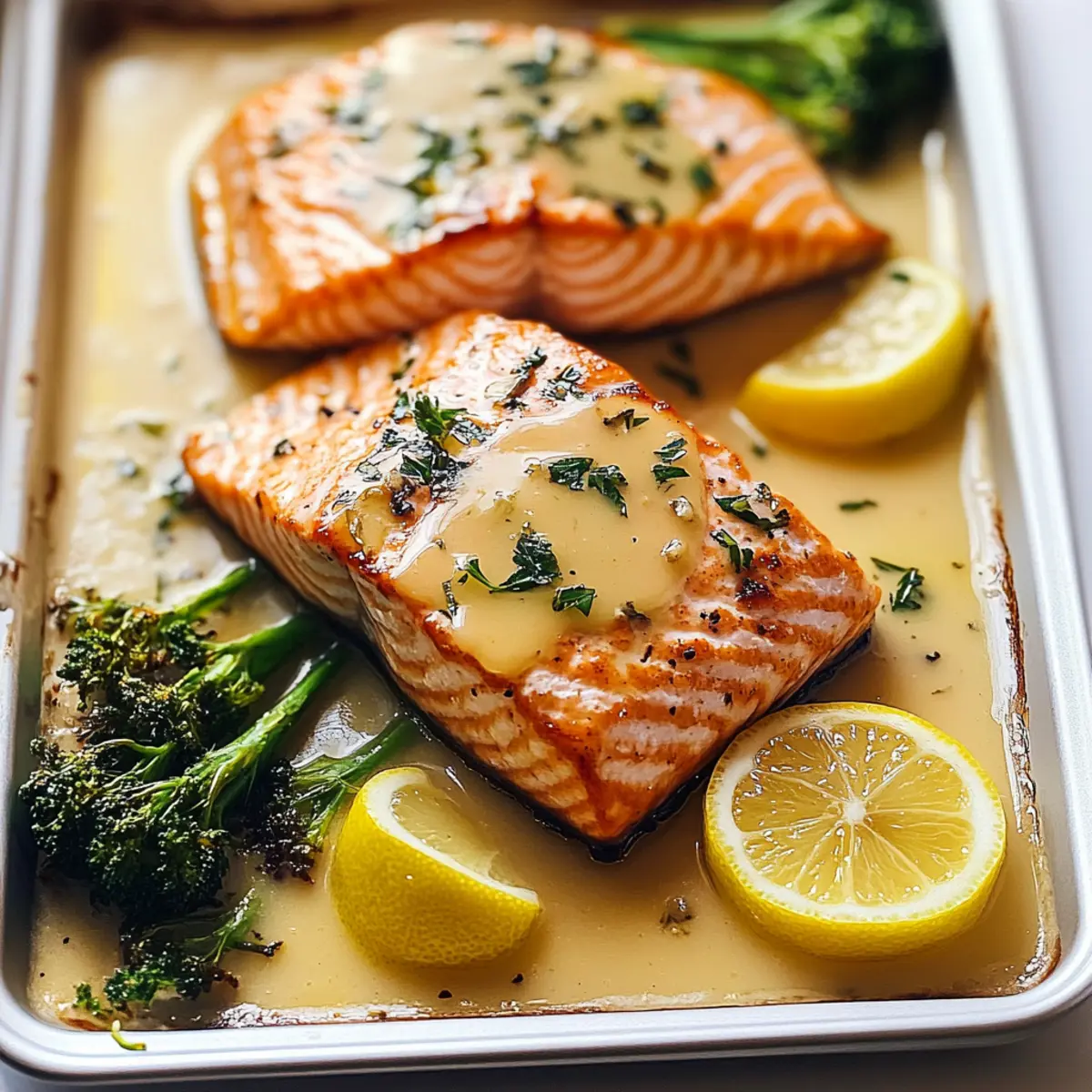 Baked Salmon with Amazing Lemon Sauce