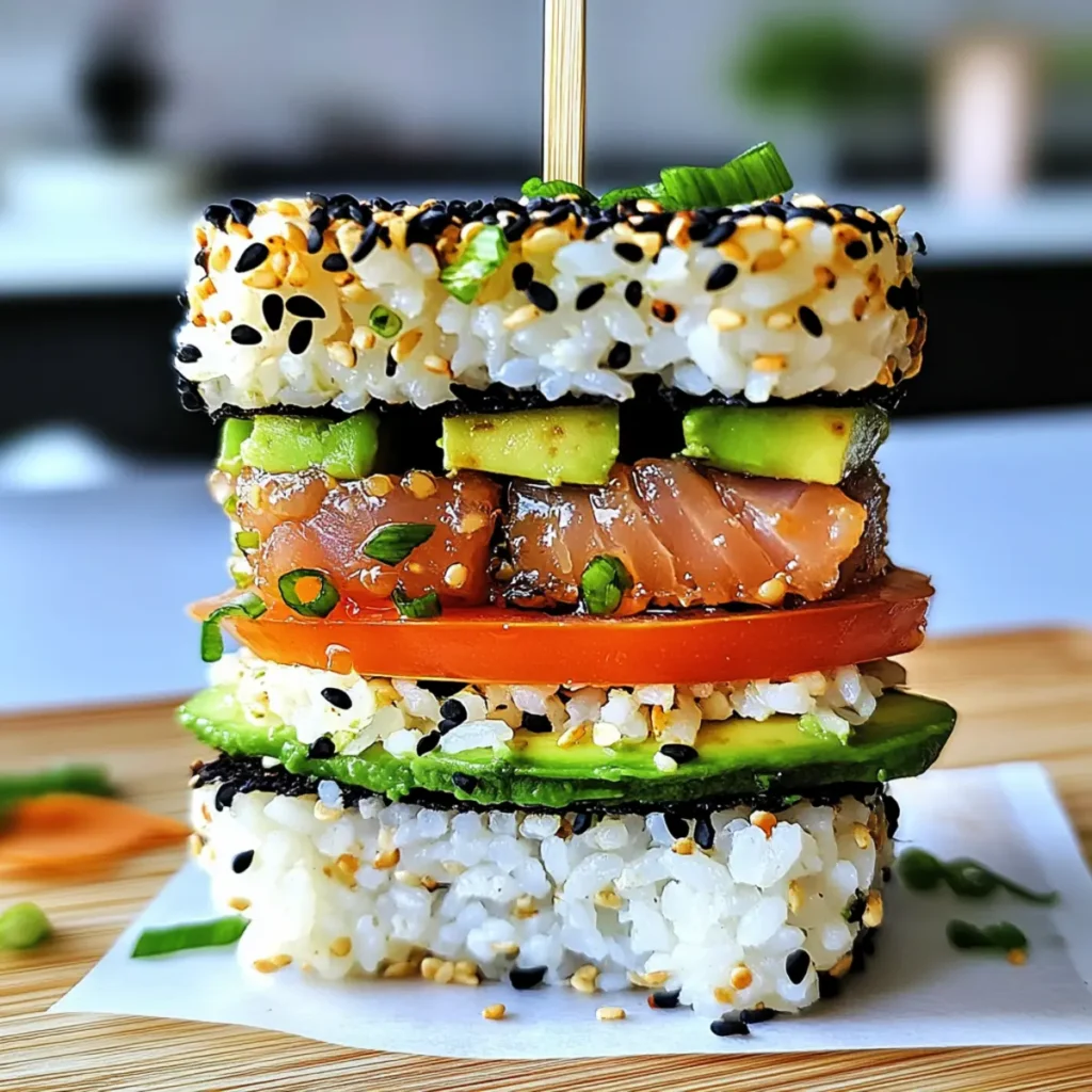 Tuna Avocado Rice Burger