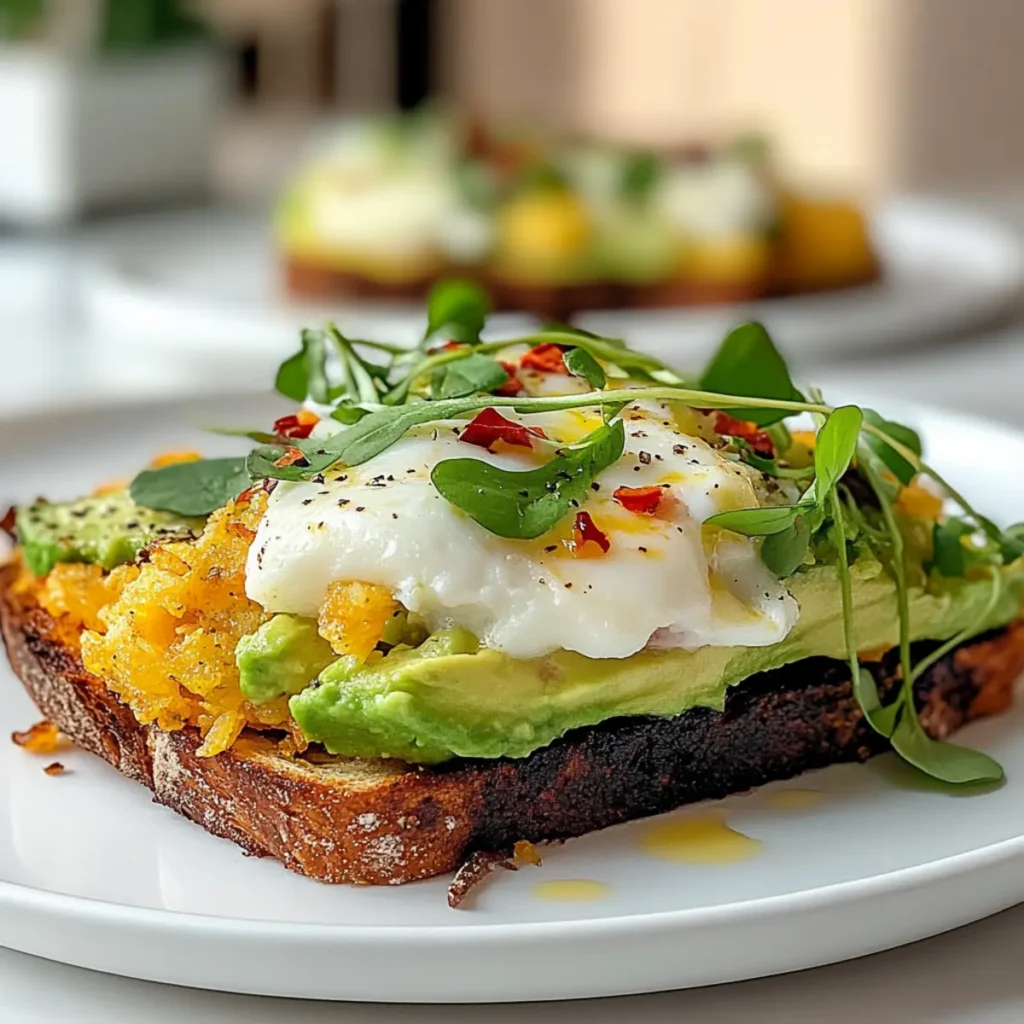 Smashed Avocado Hash Brown Toast