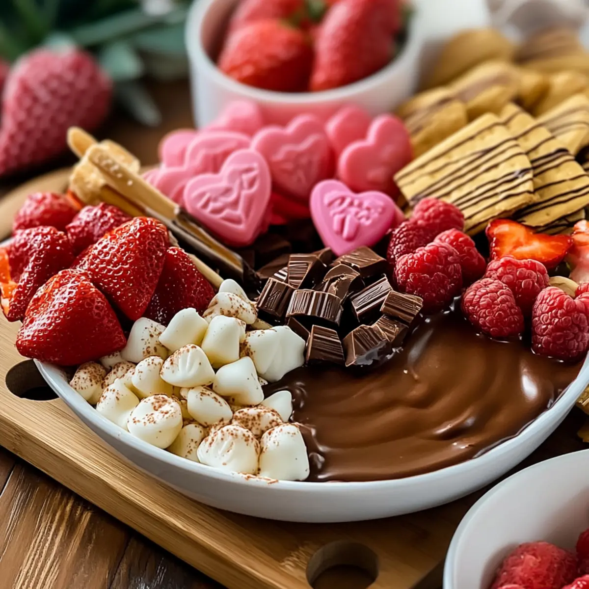 Valentine's Day Chocolate Fondue Board