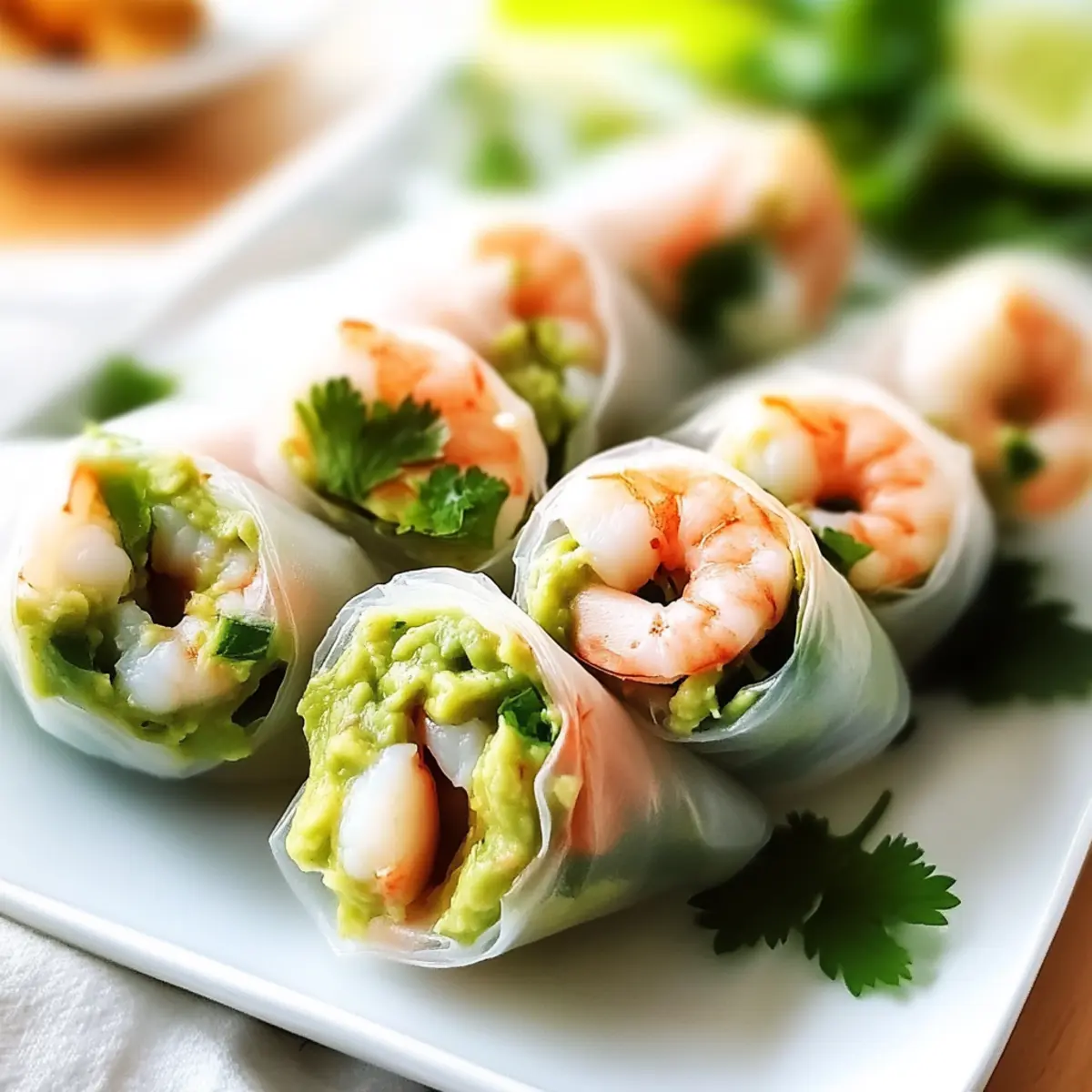 Prawn Guacamole Rice Paper Wraps