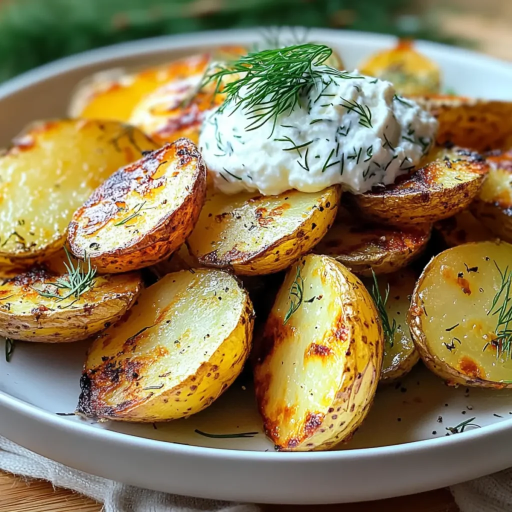 Crispy Lemon Potatoes with Dill Whipped Ricotta