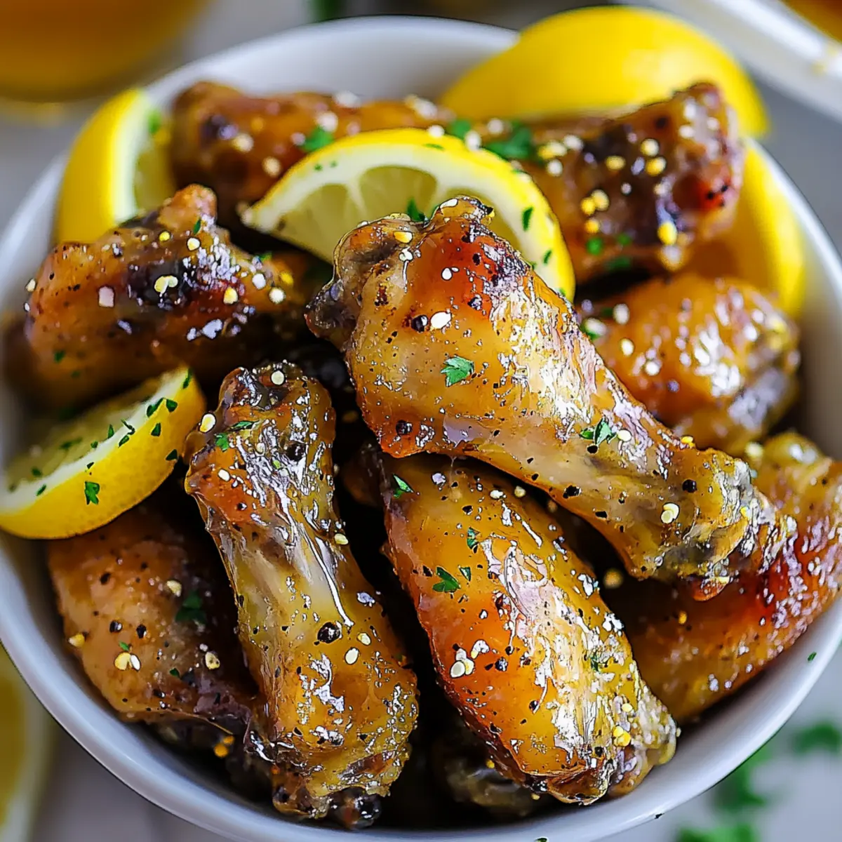 Lemon Pepper Wings with Honey
