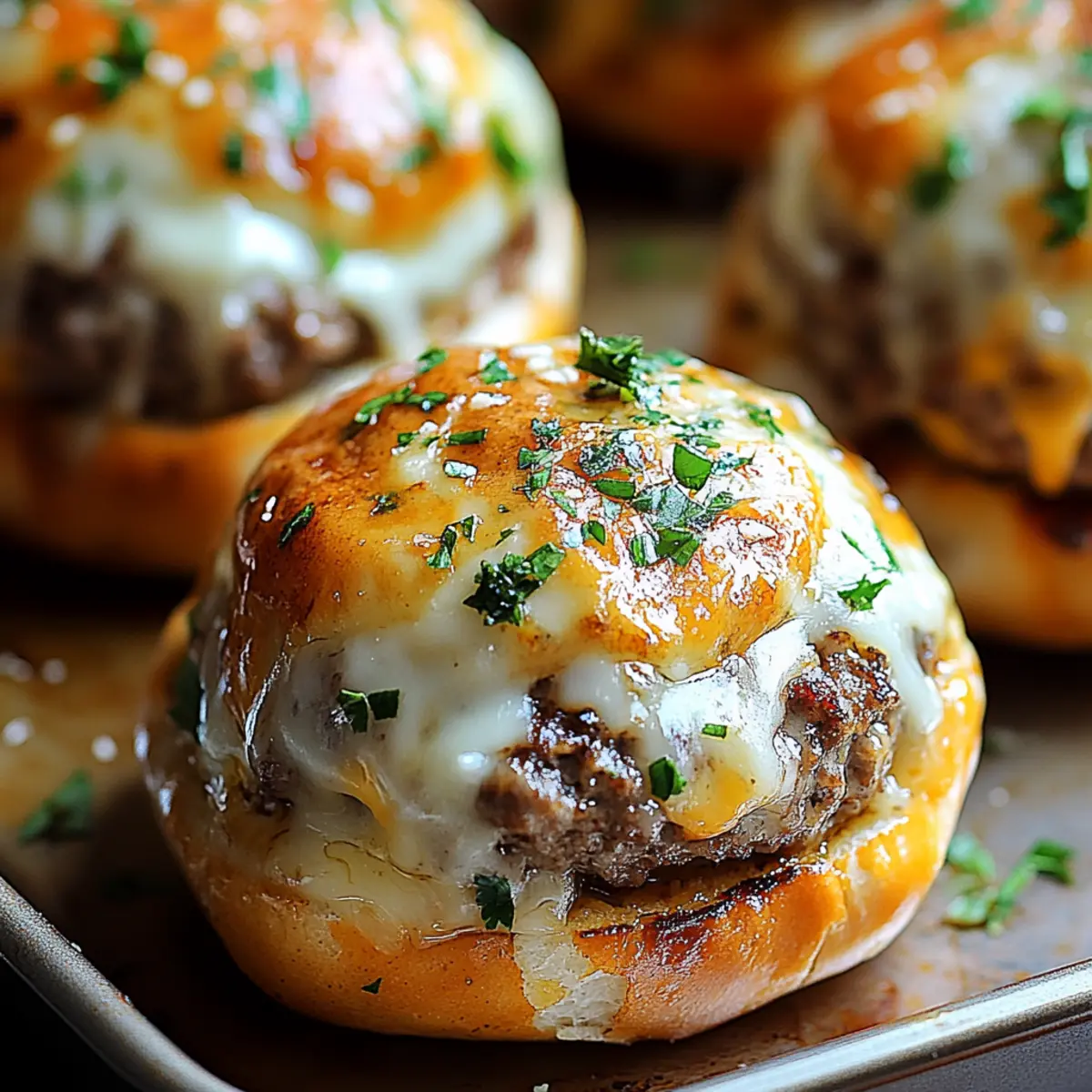 Garlic Parmesan Cheeseburger Bombs