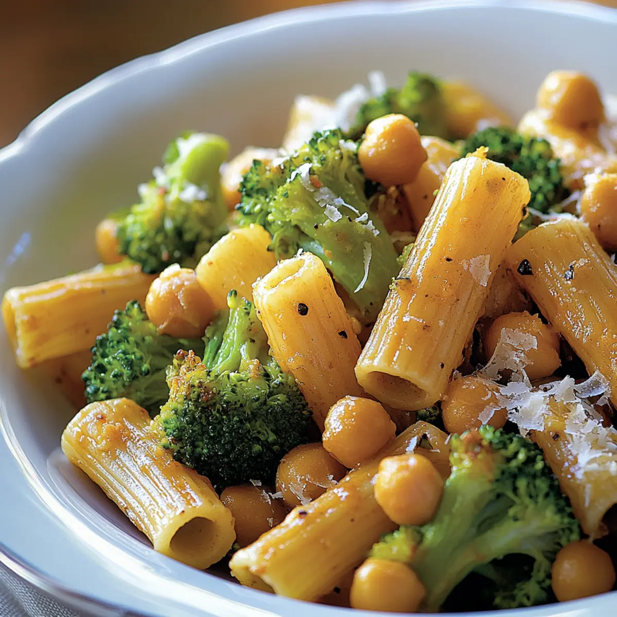 Rigatoni with Roasted Broccoli and Chickpeas
