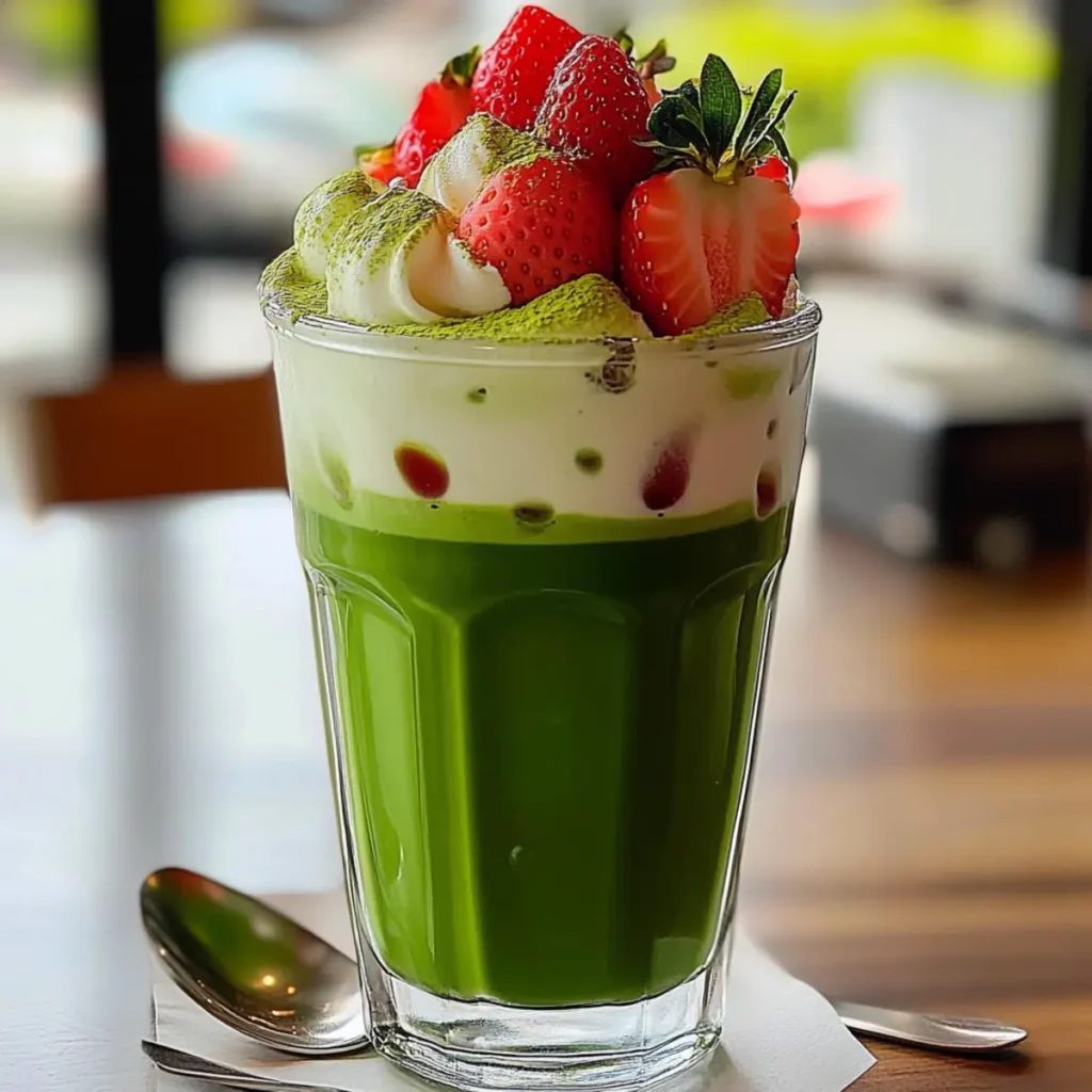 Iced Strawberry Matcha Latte