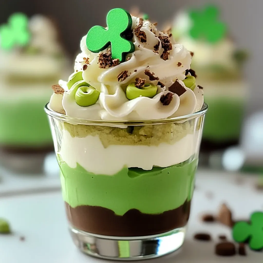 St Patrick's Day Pudding Cups