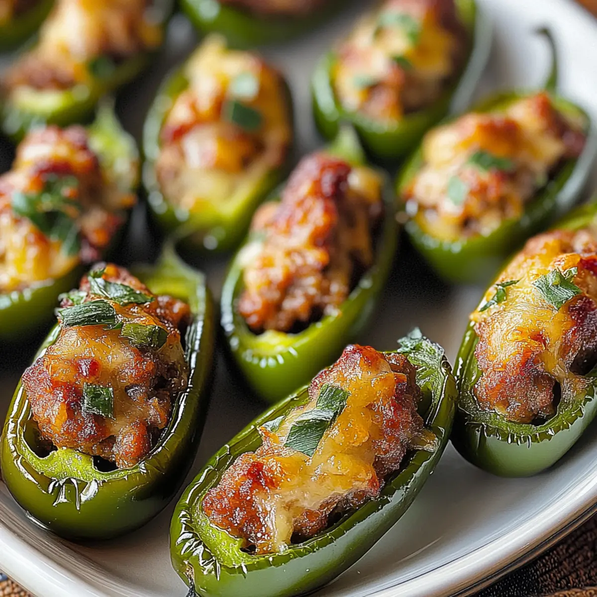 SUPER BOWL Sausage Stuffed Jalapeños (Spicy Game Day Bites)