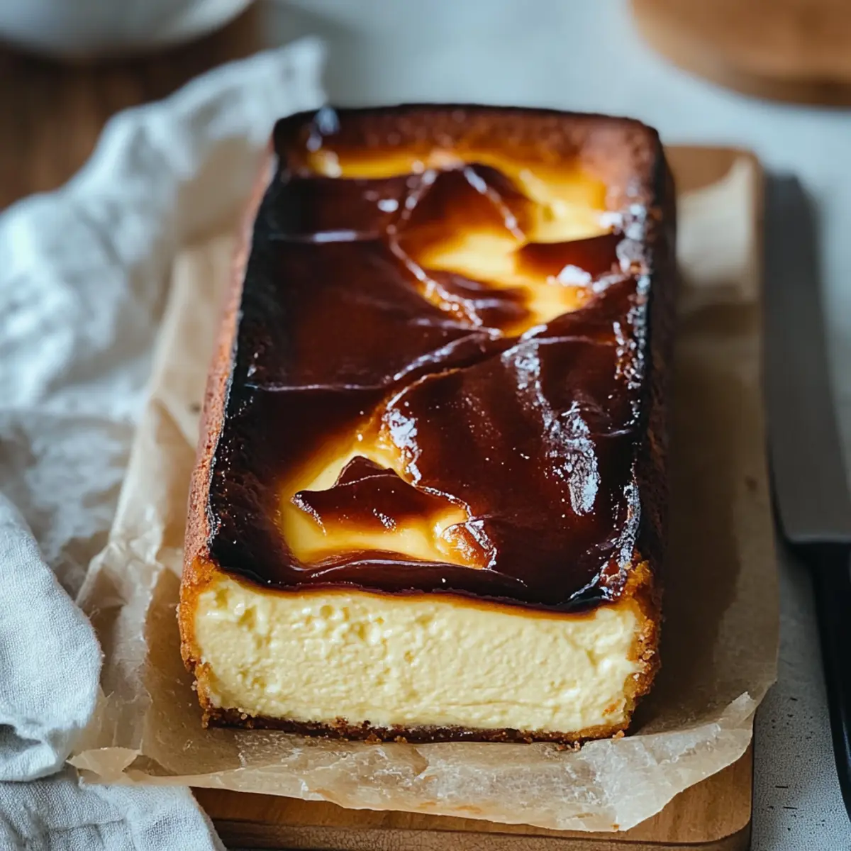 Burnt Basque Cheesecake in a Loaf Pan