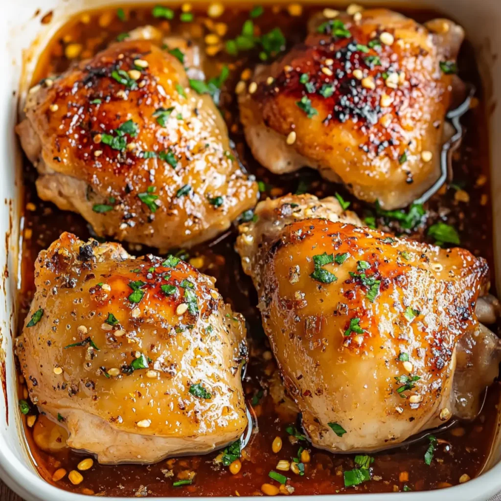 Ginger Garlic Chicken Thigh Bake